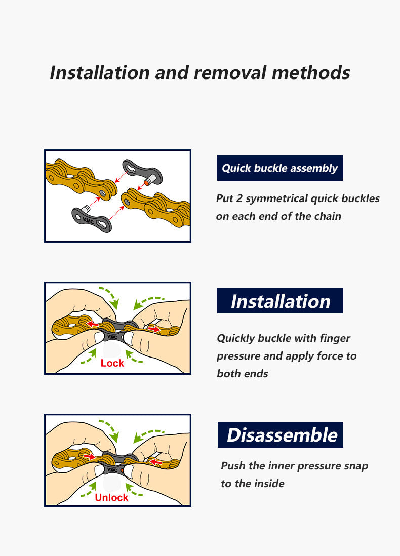 2 Pairs KMC Chain Missing Link / Chain Magic Clasp